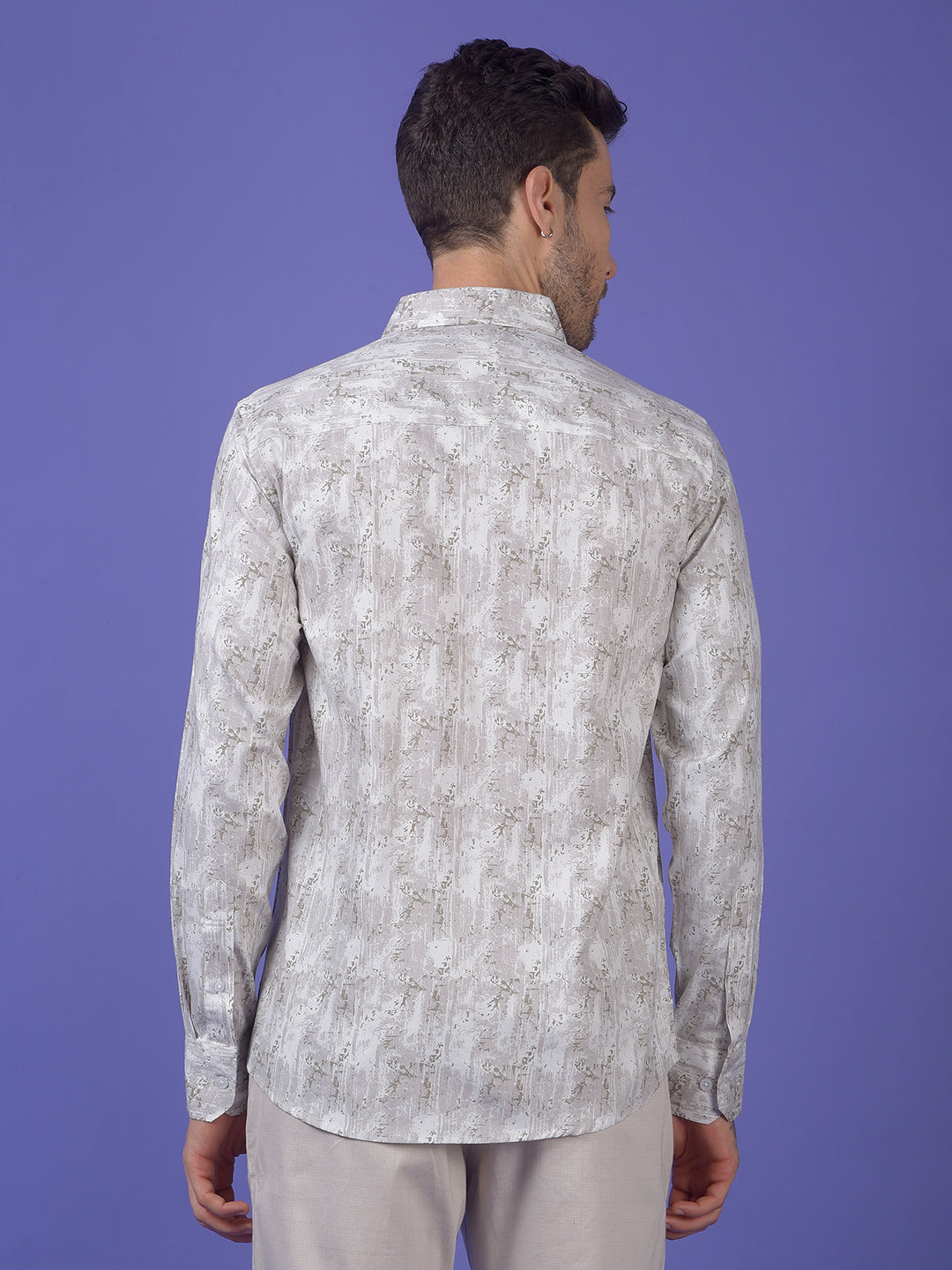 Grey Printed Modal Shirt