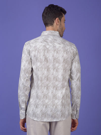 Grey Printed Modal Shirt