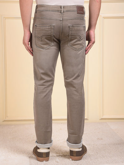 Narrow Fit Dark Wash Brown Jeans 