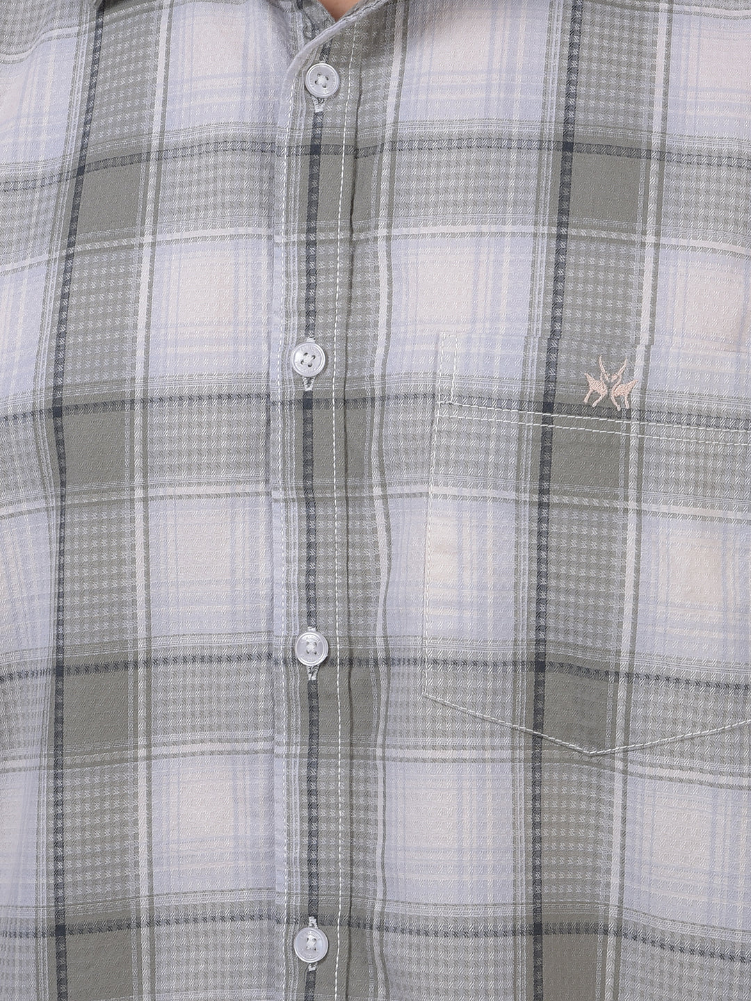 Grey Checked 100% Cotton Shirt