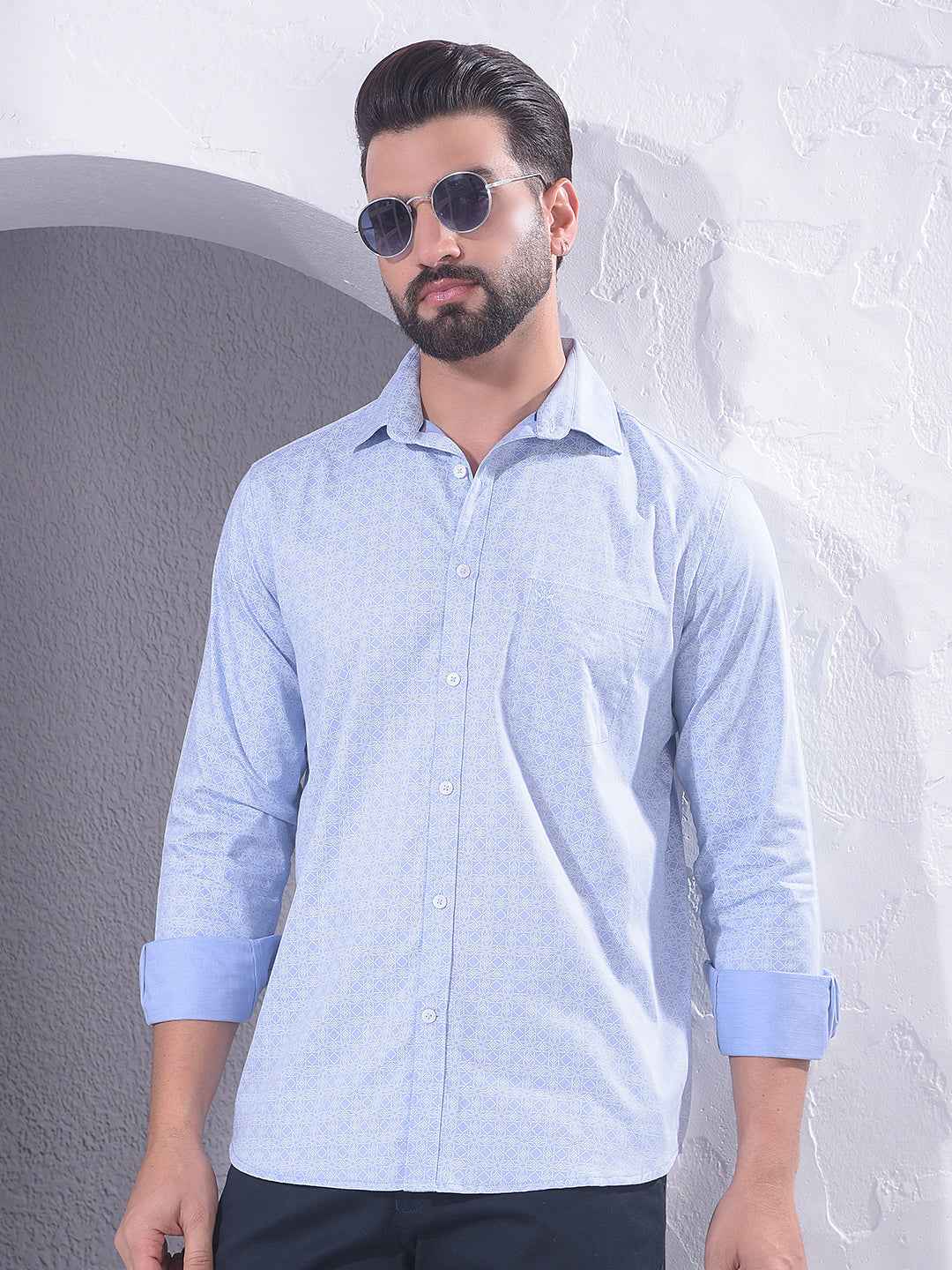 Blue Graphic Print Shirt