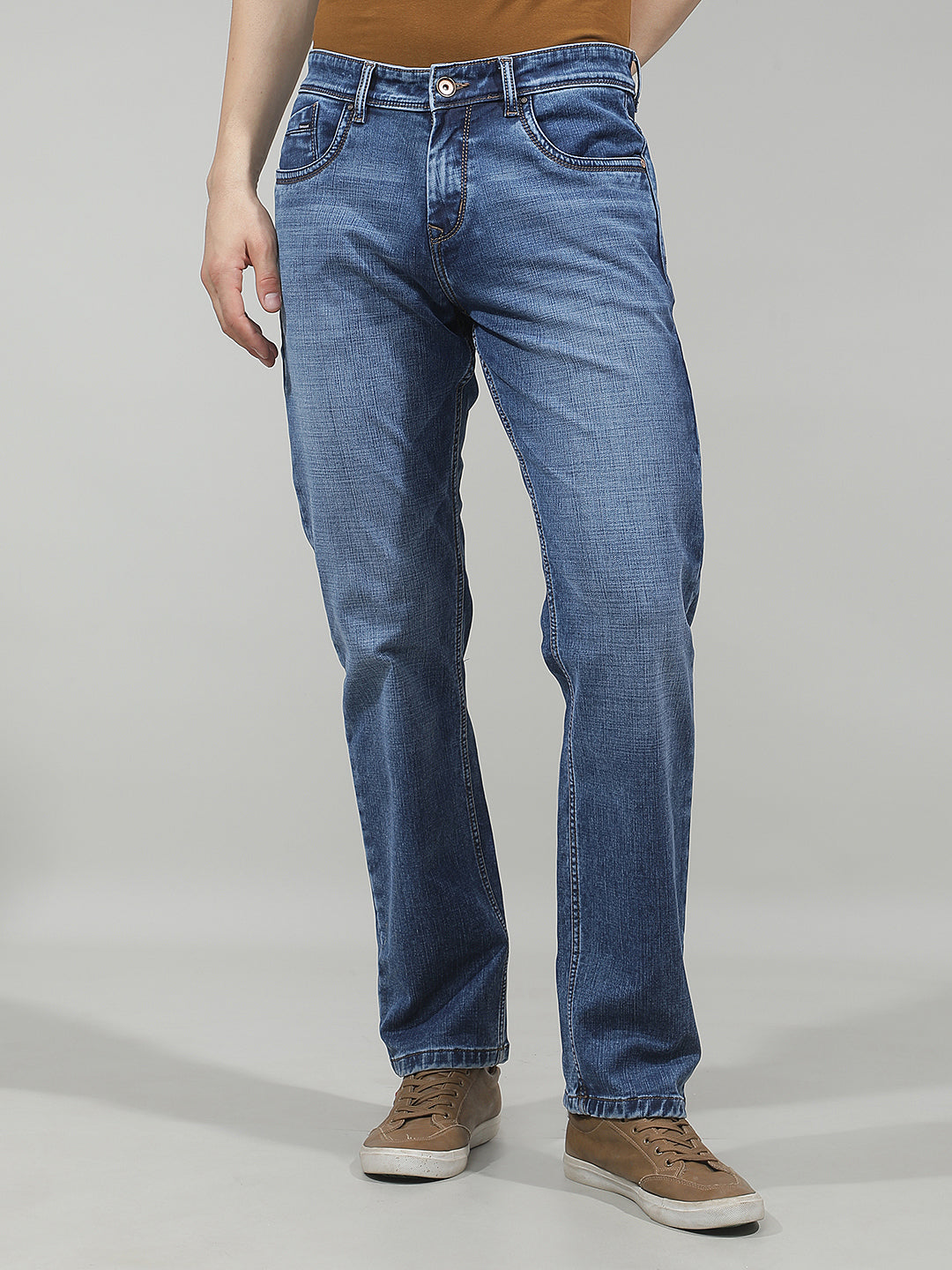 Contemporary Azure Blue Straight Jeans