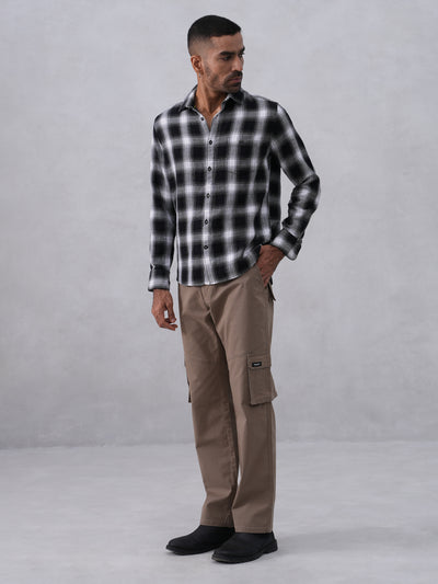 Black Checked 100% Cotton Shirt