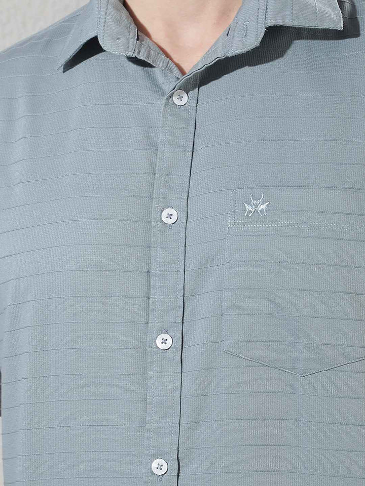 Blue Horizontal Stripes Shirt