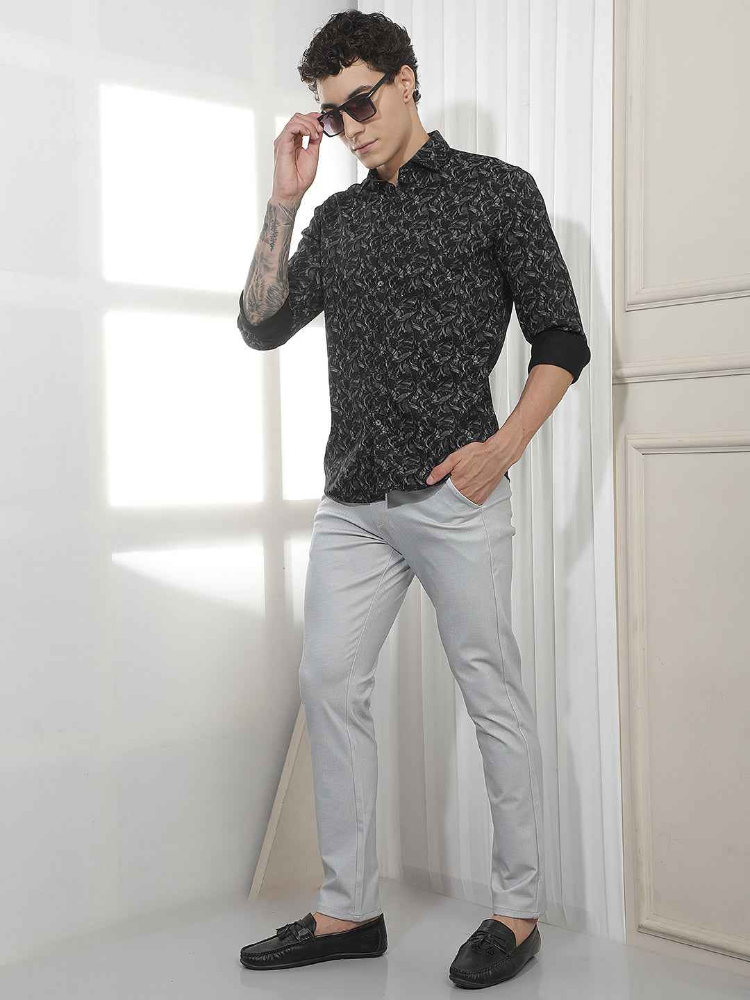 Comfortable Grey Knitted Casual Trousers