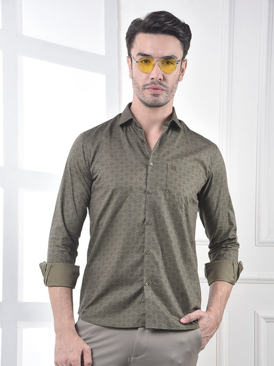 Modern Geo Olive Shirt