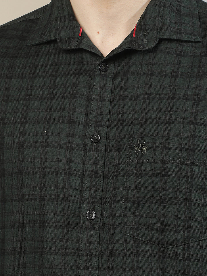 Green Checked 100% Cotton Shirt