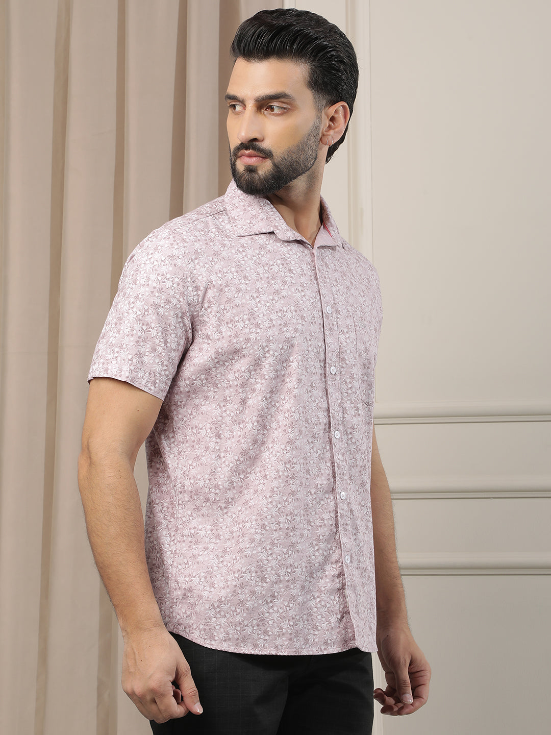 Pink Floral Print Shirt