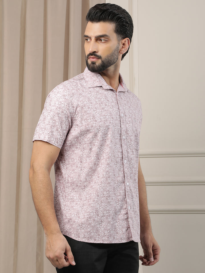 Pink Floral Print Shirt