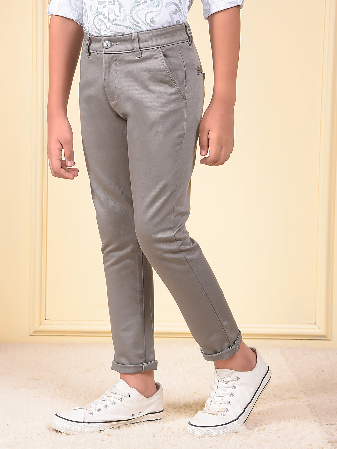 Grey Printed Trousers