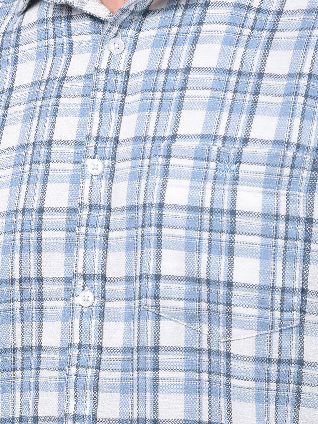 Blue Checked 100% Cotton Shirt