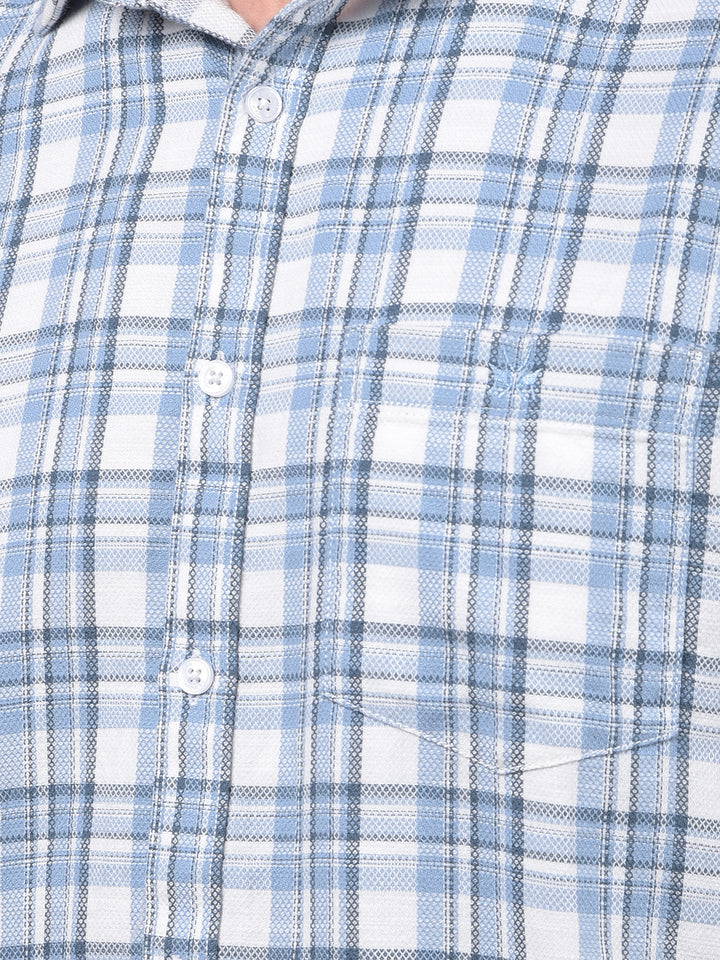 Blue Checked 100% Cotton Shirt