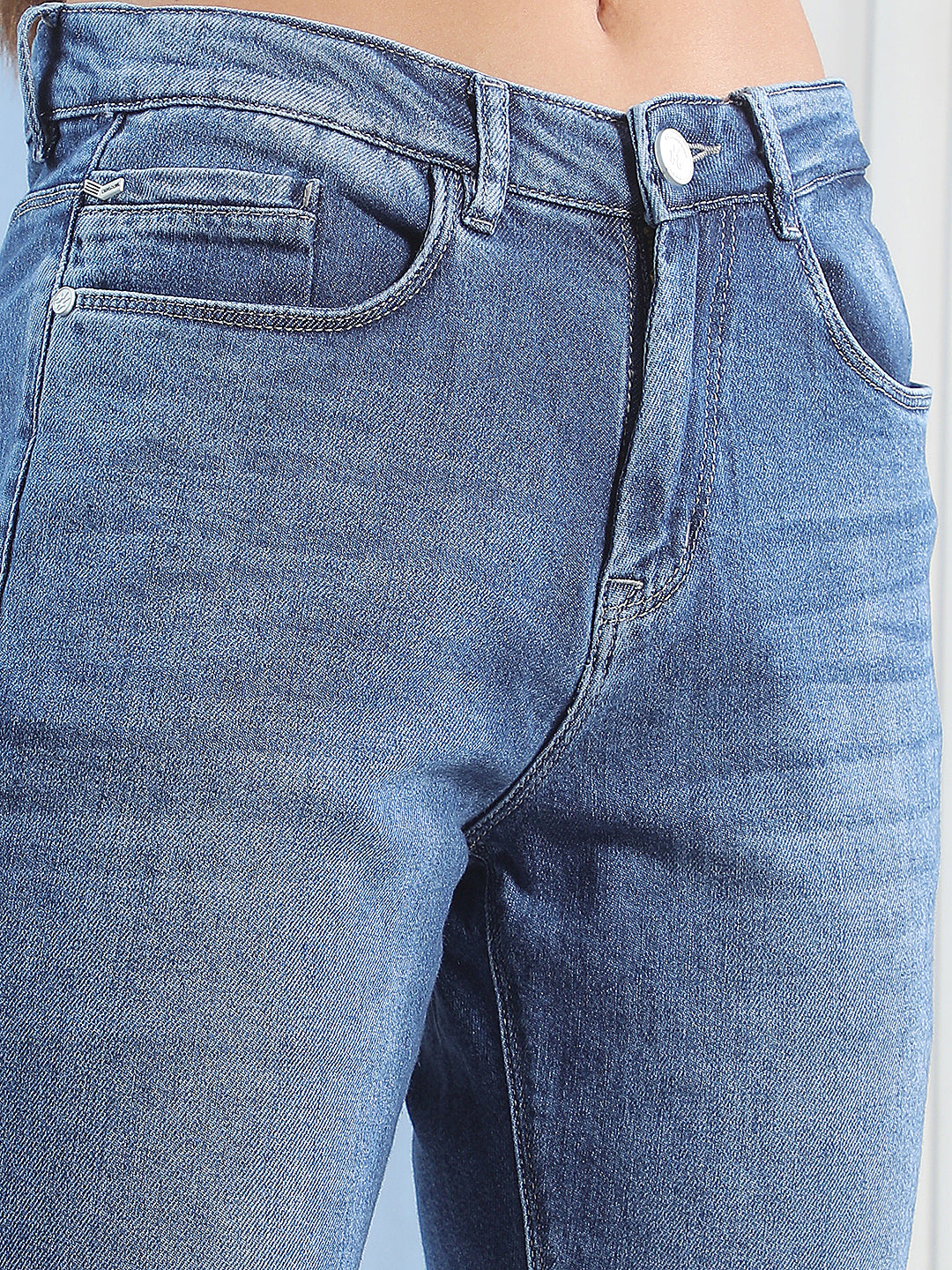 Structured Azure Blue Bootcut Jeans