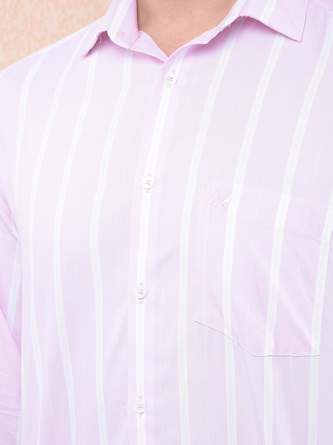 Pink Vertical Striped Shirt