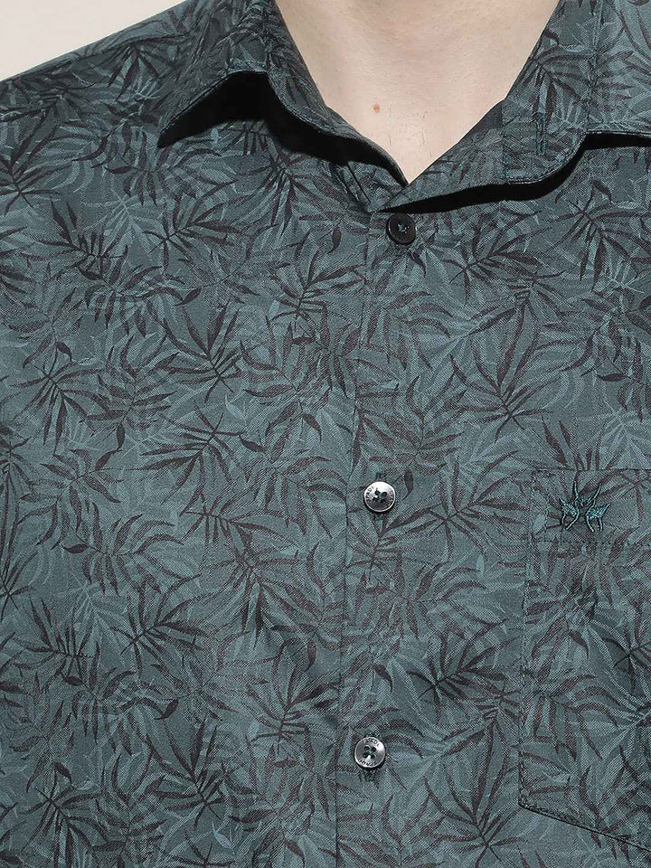 Green Floral Print Shirt