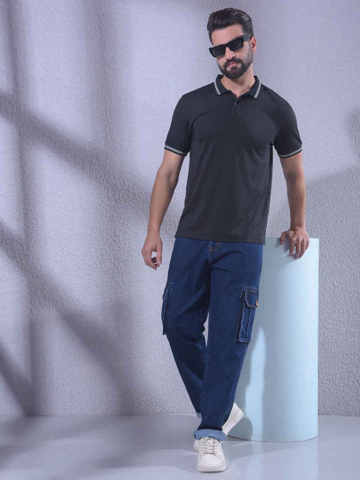 Black Polo Neck T-Shirt