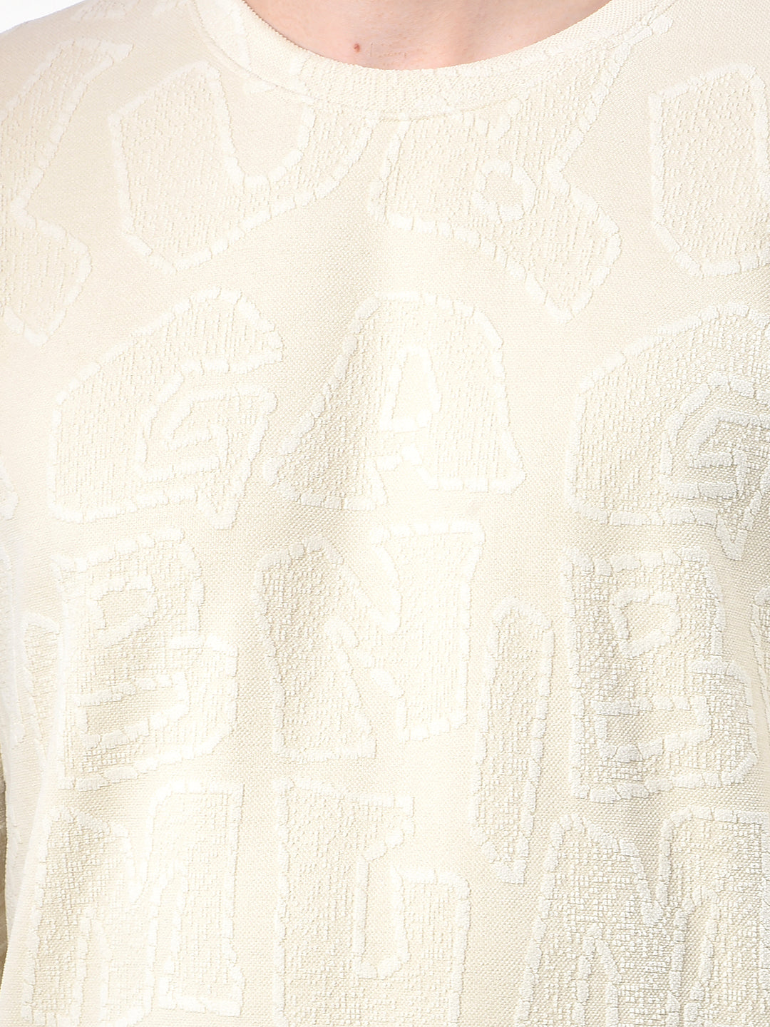 Beige Typographic Sweatshirt