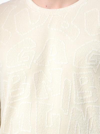 Beige Typographic Sweatshirt