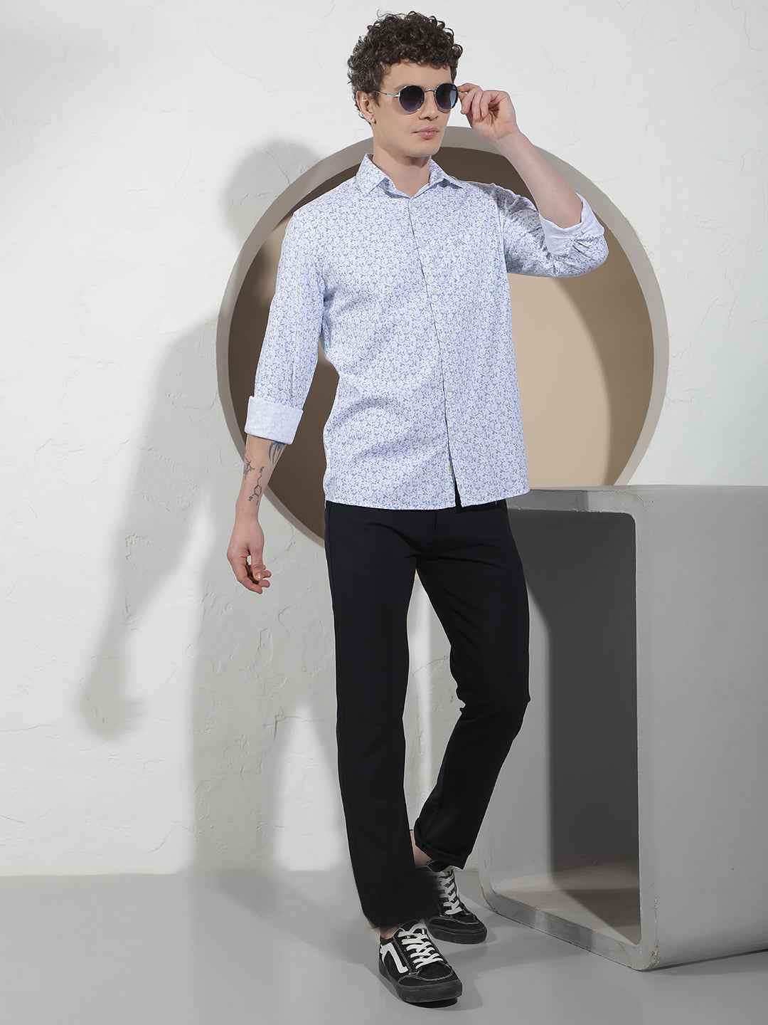 Arctic Blue Printed Shirt