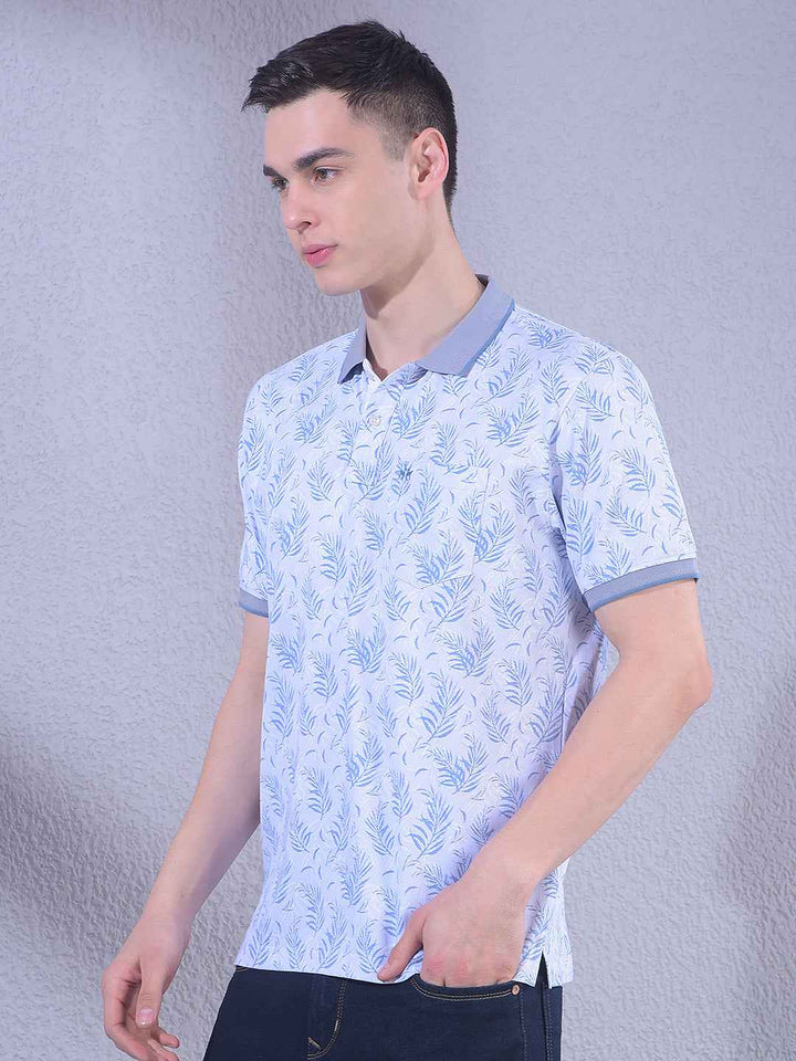 Blue Floral Print T-Shirt