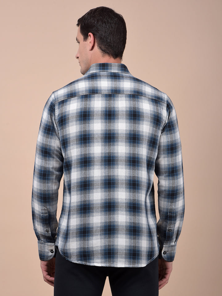 Blue Checked 100% Cotton Shirt