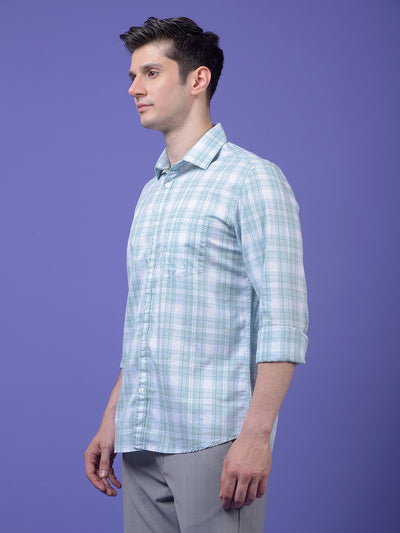 Green Checked 100% Cotton Shirt