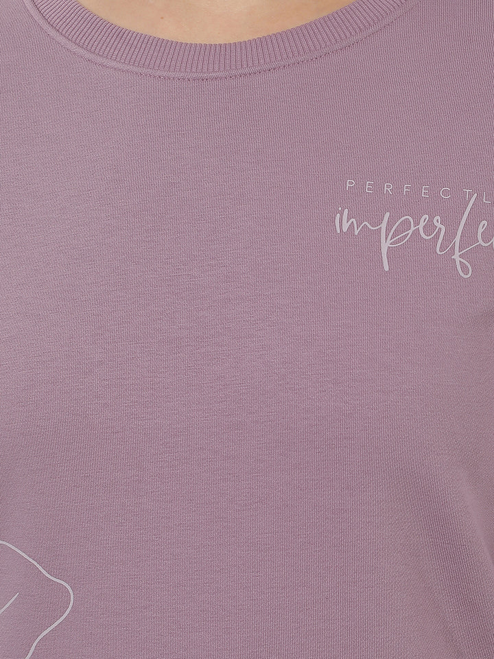 Purple Graphic Print Sweatshirt