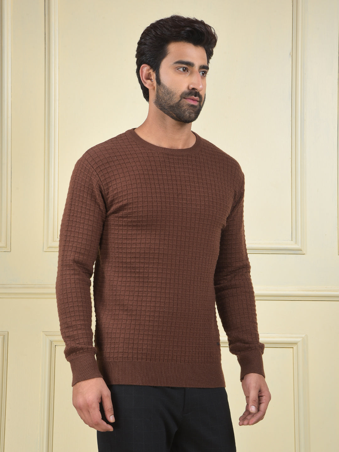 Urban Brown Jacquard Sweater