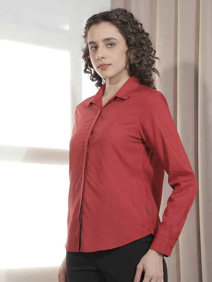 Striking Red Modal Flowy Top