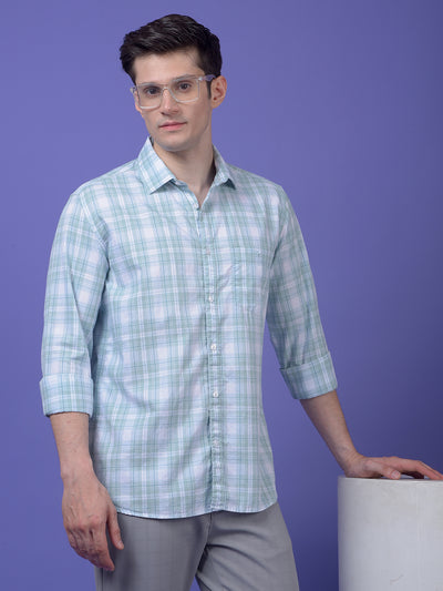 Green Checked 100% Cotton Shirt
