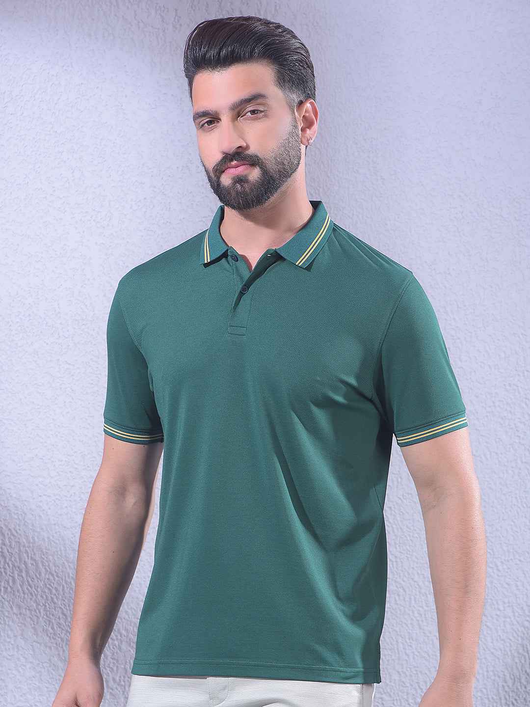 Green Polo Neck T-Shirt