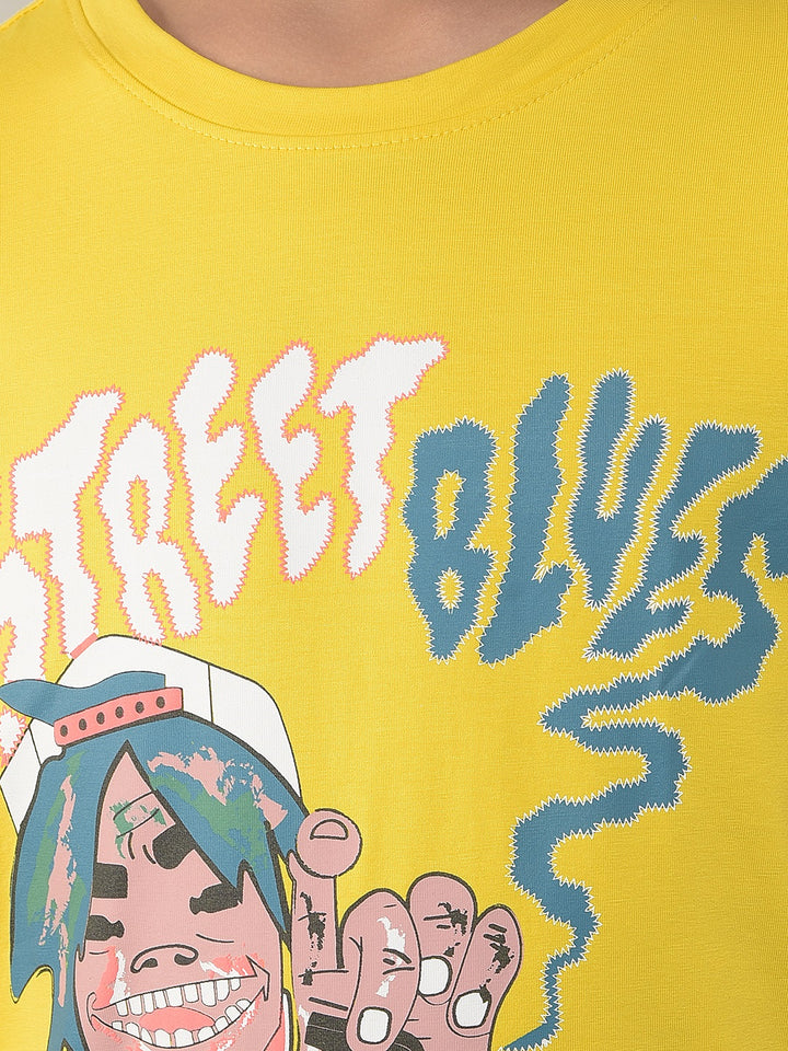 Yellow Graphic Printed T-Shirt