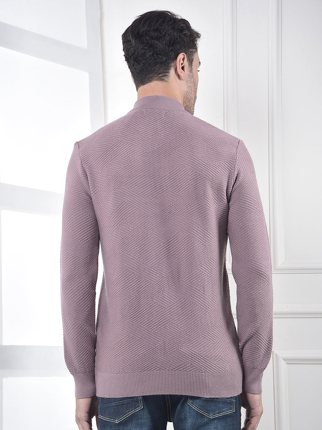 Modern Mauve Textured Sweater