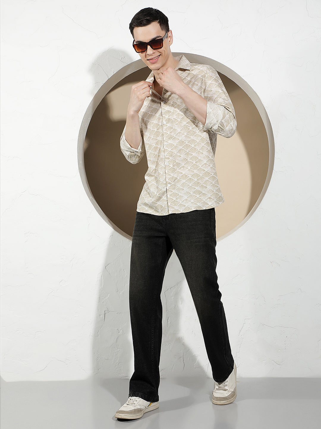 Modern Warm Tan Printed Shirt