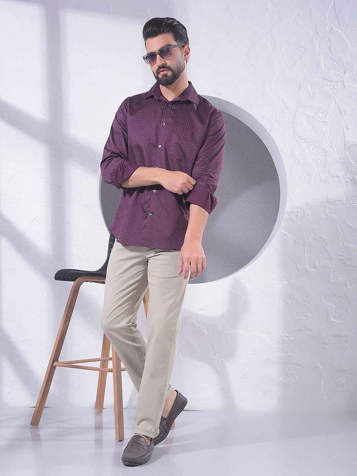 Wine Abstract Print Shirt