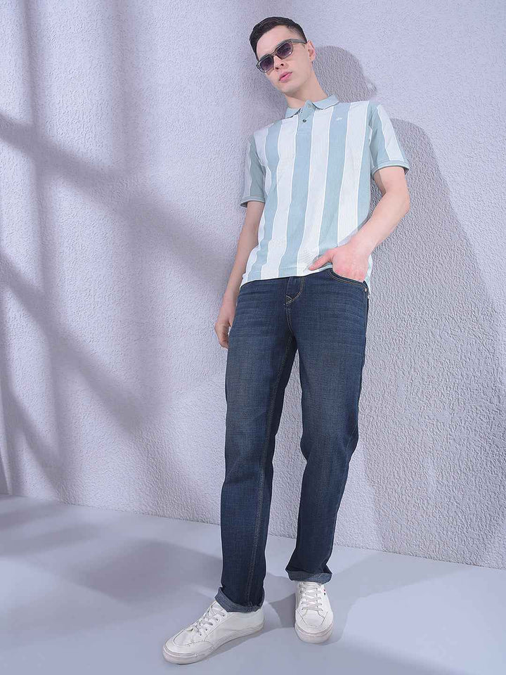 Green Vertical Striped T-Shirt