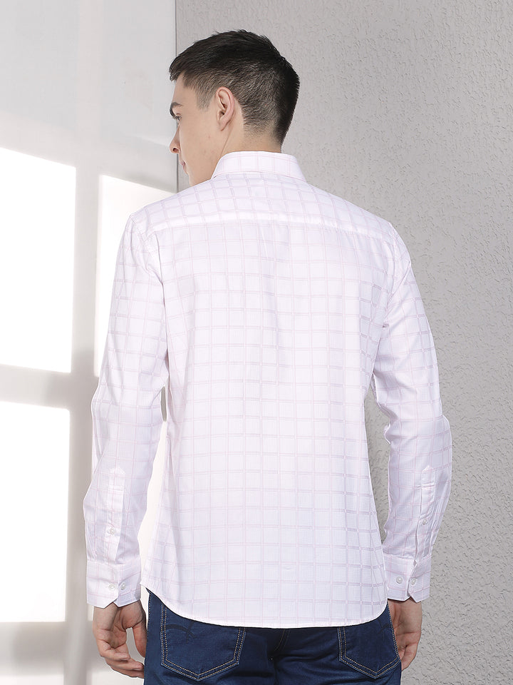Pink Checked 100% Cotton Shirt