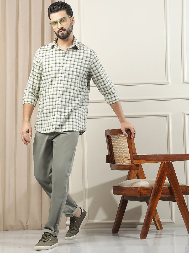 Green Checked Linen Shirt