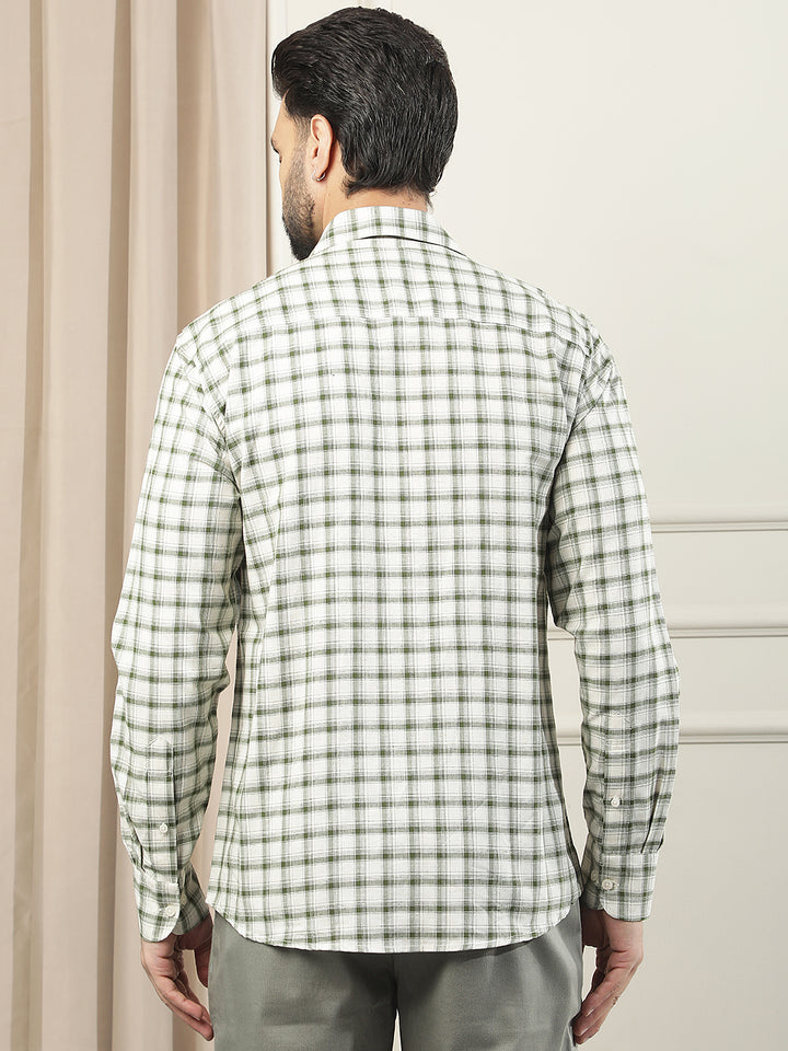 Green Checked Linen Shirt