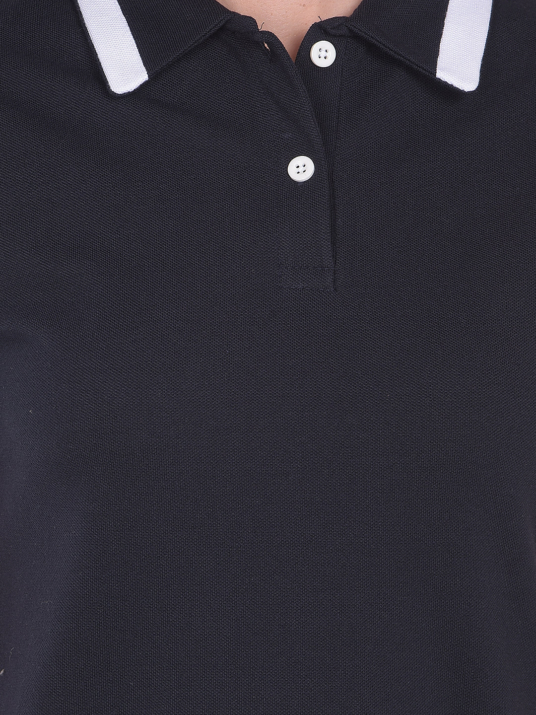 Navy Blue Polo Neck Mini Dress