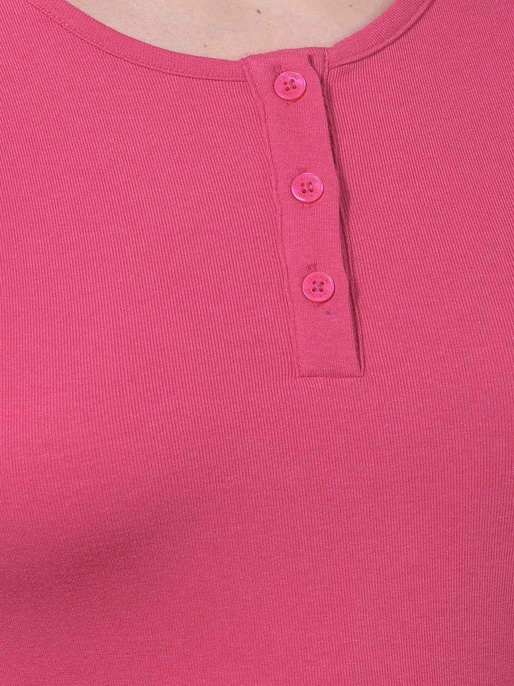 Pink Modal Cropped T-Shirt