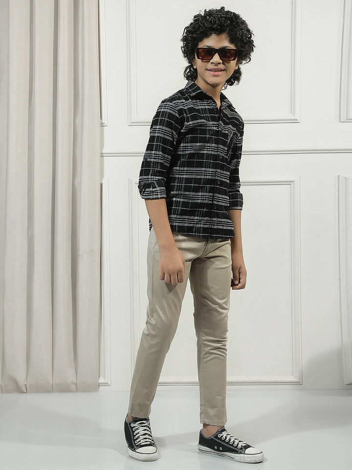 Black Checked Corduroy Shirt