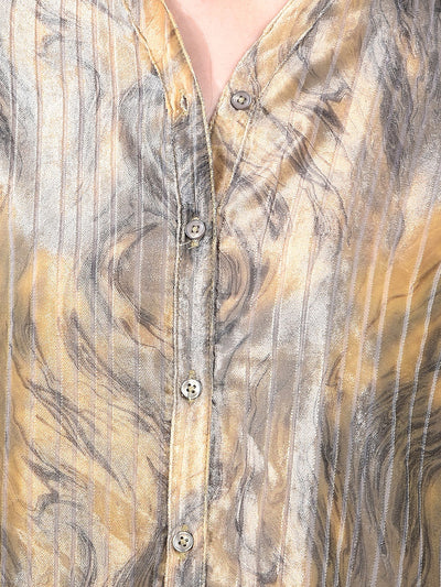 Blue Abstract Print Shirt