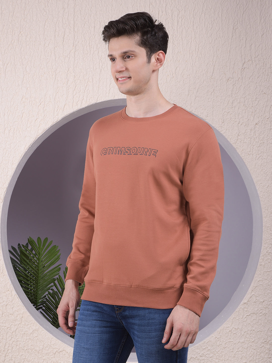 Red Typographic Print Sweatshirt