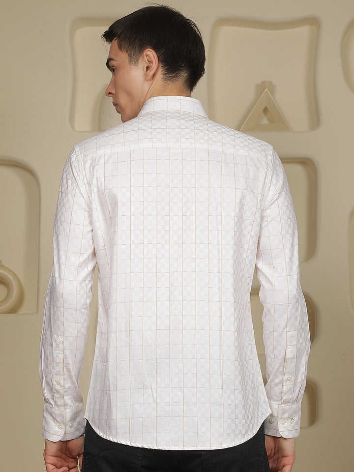 White Checked 100% Cotton Shirt