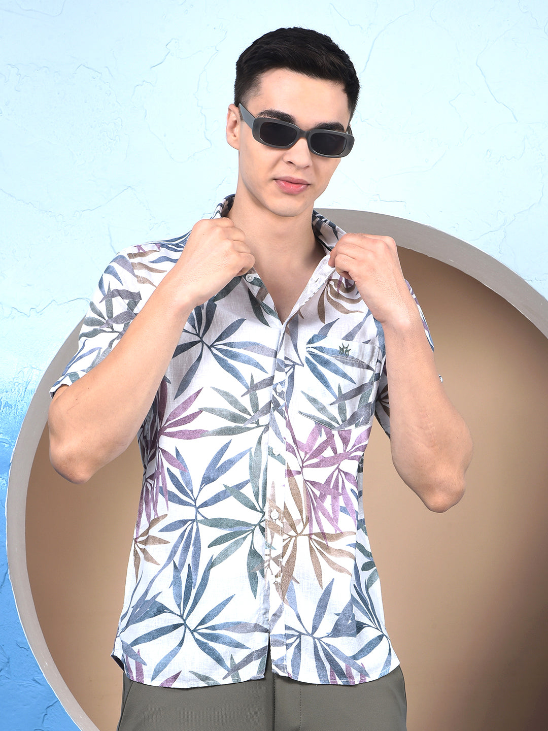 Multi-Color Printed Linen Shirt