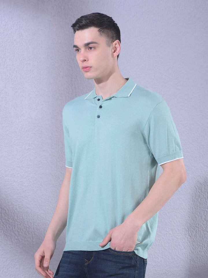 Green Polo Neck T-Shirt
