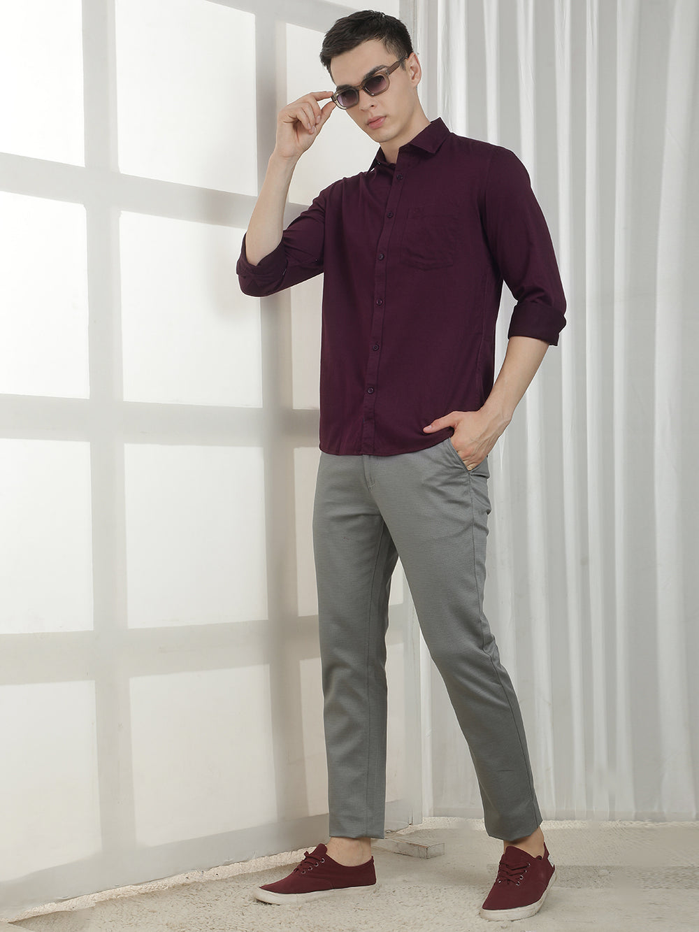 Minimalist Bordeaux Maroon Shirt