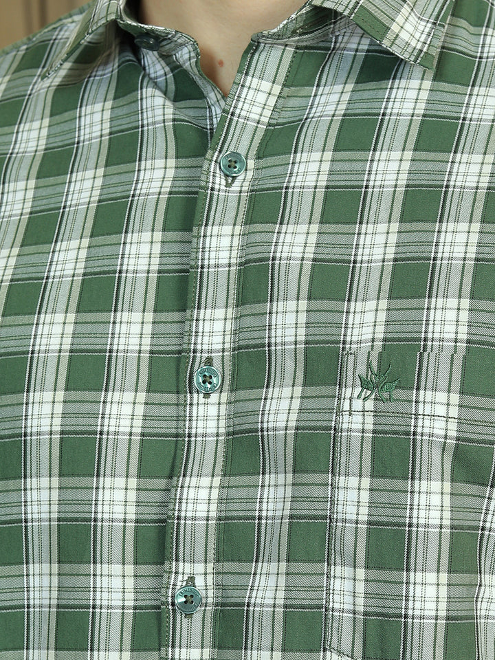 Green Checked 100% Cotton Shirt