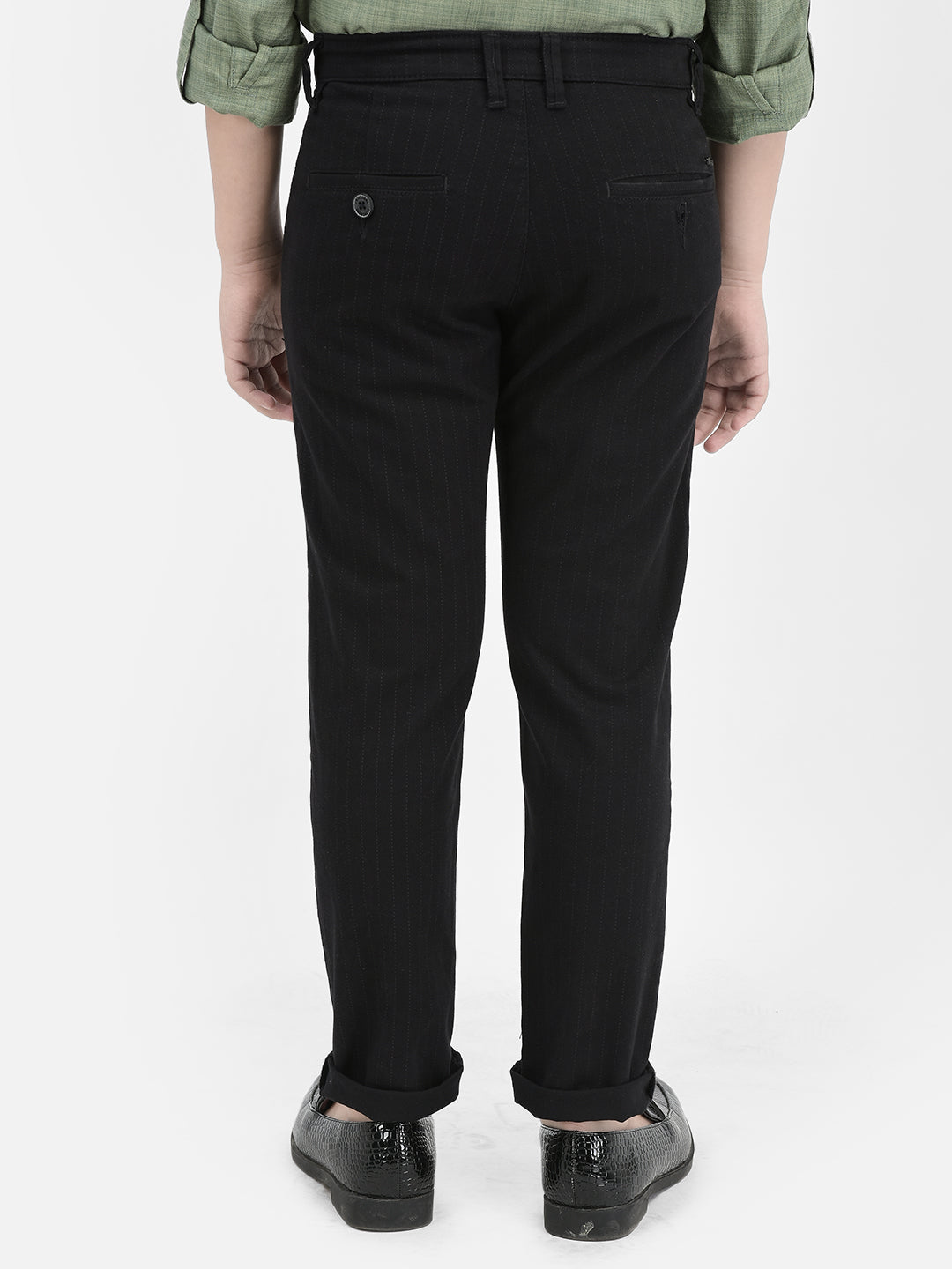 Black Vertical Stripes Trousers